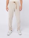 white sand - Cotton trousers with belt detail - 4