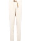 white sand - Cotton Trousers with belt - 5