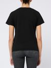 pinko - Black cotton Turbato T-shirt with logo print - 3