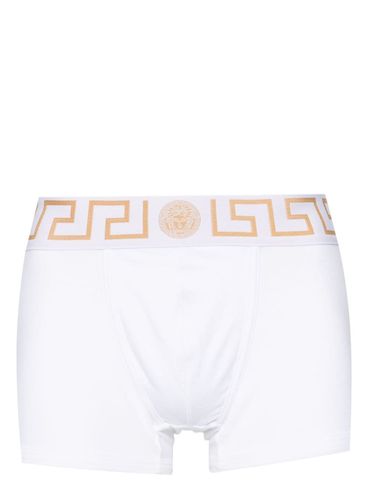 VERSACE - Stretch cotton boxer shorts with Greek motif