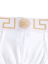 versace - Stretch cotton briefs shorts with Greek key pattern and logo - 1