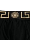 versace - Stretch cotton briefs shorts with Greek key pattern and logo - 1