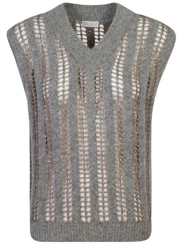 BRUNELLO CUCINELLI - Sequin embellishment knit vest