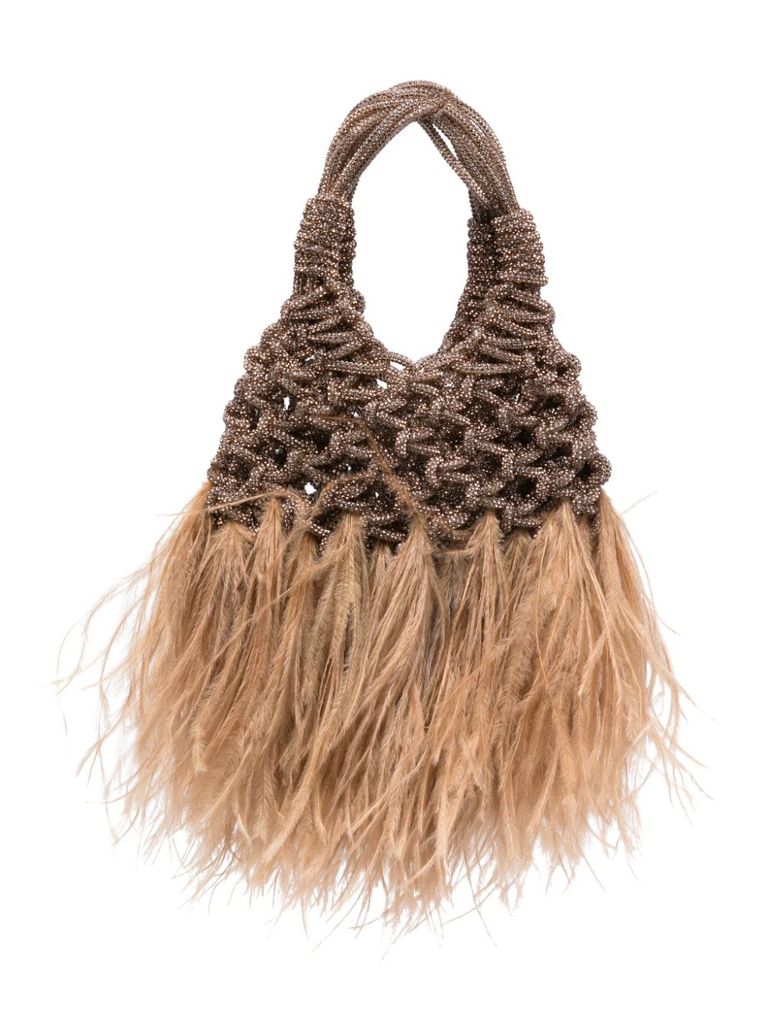 Shop Hibourama Resin Vannifique Mini Plumes Bag In Yellow