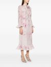 zimmermann - Abito midi rosa chiaro con stampa floreale - 2