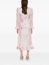 zimmermann - Abito midi rosa chiaro con stampa floreale - 3