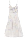 zimmermann - White midi dress with heart-shaped neckline