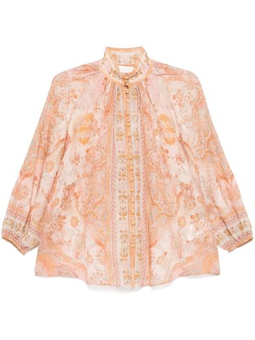 ZIMMERMANN - Camicia con stampa floreale rosa chiaro