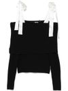 rotate - Black top with off-the-shoulder design