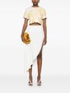 zimmermann - 'Crush' Short Top in Yellow Linen with Floral Print - 4