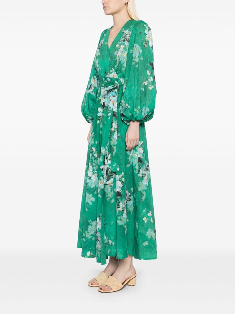 【Zimmermann】Everley floral-print cotton midi wrap dress ZIMMERMANN - Everley floral-pattern wrap-front cotton midi