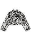 rotate - Zebra Print Faux Fur Bomber