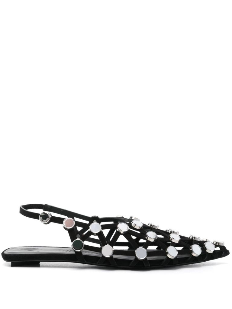 Attico Grid Ballerina In Black