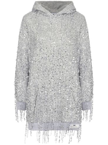 ELISABETTA FRANCHI - Sequin embellished fringed dress