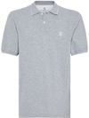 brunello cucinelli - Embroidered logo polo shirt