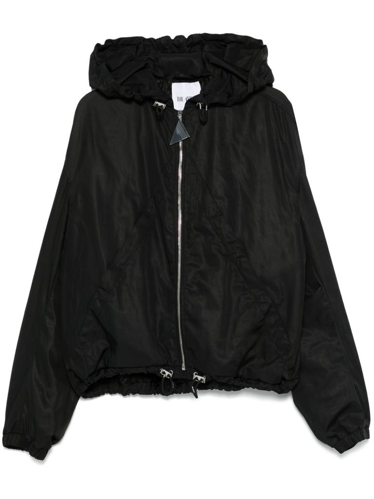 Attico Hooded Bomber Jacket In Black