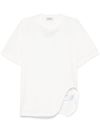 the attico - White cotton t-shirt with a slit