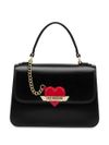 love moschino - Heart motif logo plaque bag