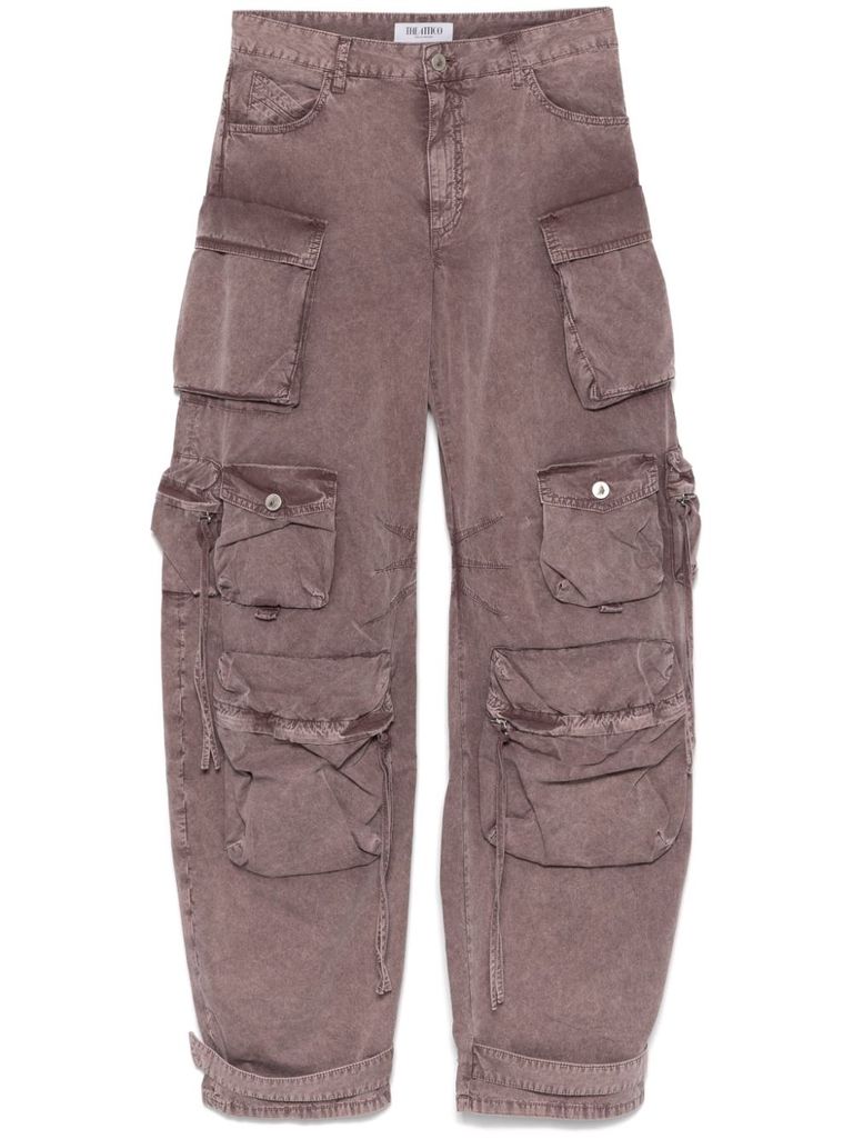Shop Attico Pink Cargo Jeans With Pockets