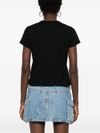 alexander wang - T-shirt con logo in cotone nero - 1