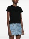 alexander wang - T-shirt con logo in cotone nero - 2