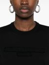 alexander wang - T-shirt con logo in cotone nero - 3