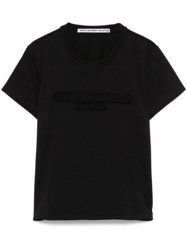 ALEXANDER WANG - T-shirt con logo in cotone nero