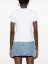 alexander wang - T-shirt con logo in cotone bianco - 2