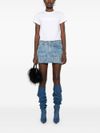 alexander wang - T-shirt con logo in cotone bianco - 4