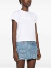 alexander wang - T-shirt con logo in cotone bianco - 3