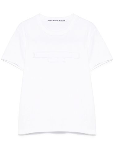 ALEXANDER WANG - T-shirt con logo in cotone bianco