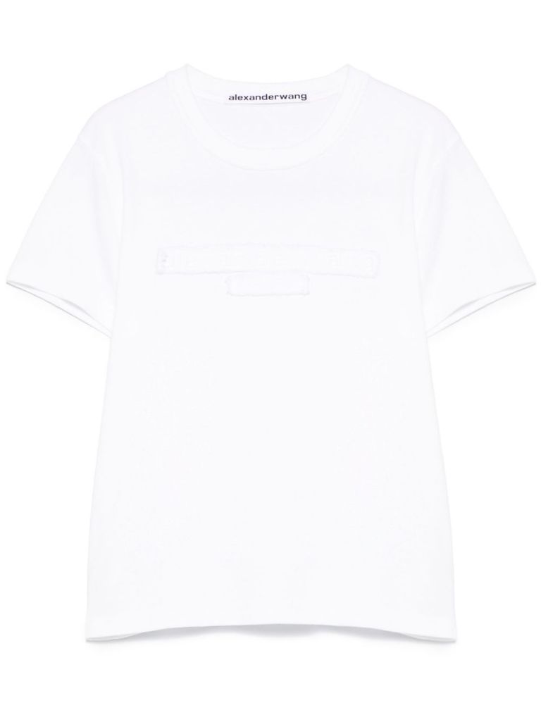 Shop Alexander Wang Logo Sleeves T-shirt In White