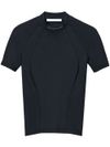 alexander wang - Mock neck stretch-design t-shirt with logo