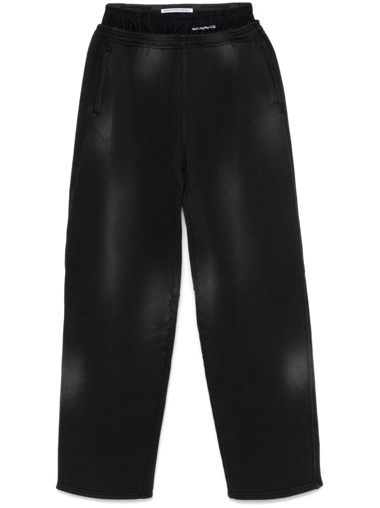 Shop Alexander Wang Logo-tape Detail Track Pants In Black