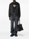 versace - Giacca nera con zip dorata e Cappuccio - 3