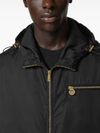 versace - Giacca nera con zip dorata e Cappuccio - 4