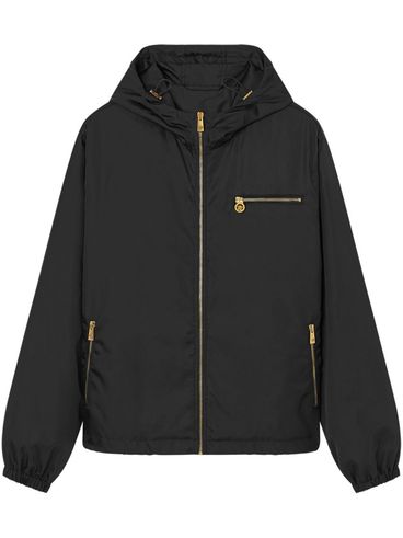 VERSACE - Black Jacket with Gold Zip and Hood