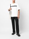 jil sander - T-shirt in cotone con stampa logo frontale - 1