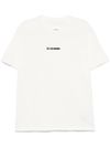 jil sander - T-shirt bianca con stampa del logo