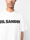 jil sander - T-shirt in cotone con stampa logo frontale - 3