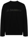 jil sander - T-shirt in cotone con stampa del logo sulla parte anteriore