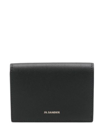 JIL SANDER - Portafoglio nero in pelle con logo