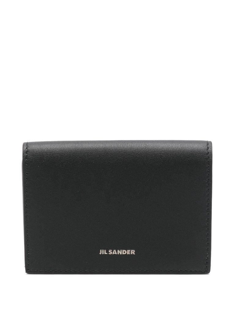 Jil Sander Black Leather Wallet With Logo In Black