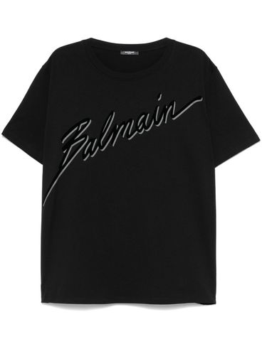 BALMAIN - Organic Cotton T-shirt with Logo