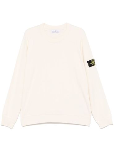 STONE ISLAND - Beige Sweatshirt with Logo Patch