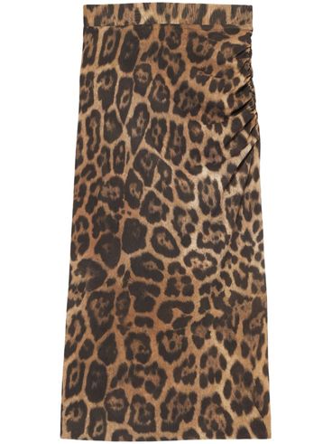 STELLA MCCARTNEY - Gonna midi con stampa leopardata