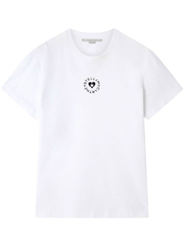 STELLA MCCARTNEY - T-shirt in cotone con stampa logo frontale