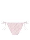 versace - Slip bikini rosa in seta con stampa grafica - 1