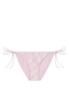 versace - Slip bikini rosa in seta con stampa grafica