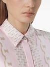 versace - Camicia di seta rosa con stampa grafica - 4